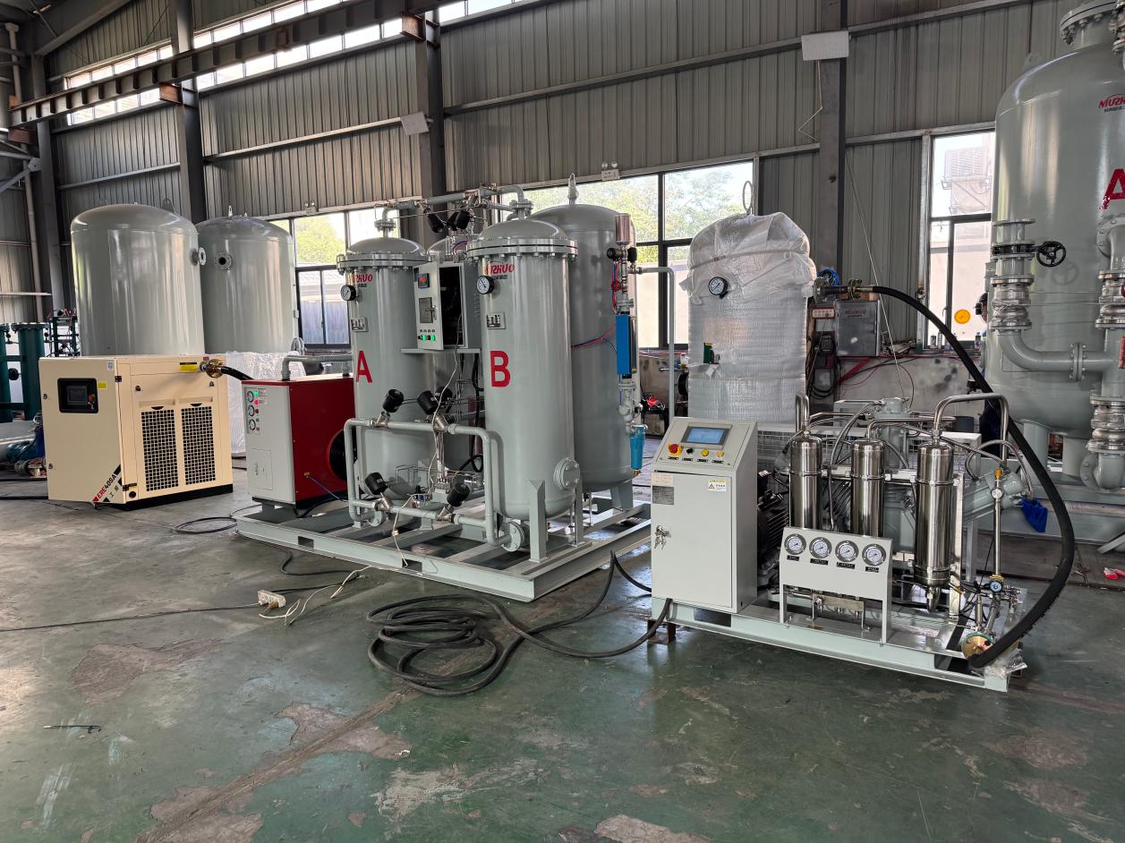 NUZHUO 99,99% 100Nm³/h generátor dusíka PSA opäť exportovaný do Ruska